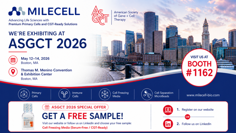 MileCell Bio to Exhibit at ASGCT 2026, Showcasing CGT-Ready Primary Cell Solutions