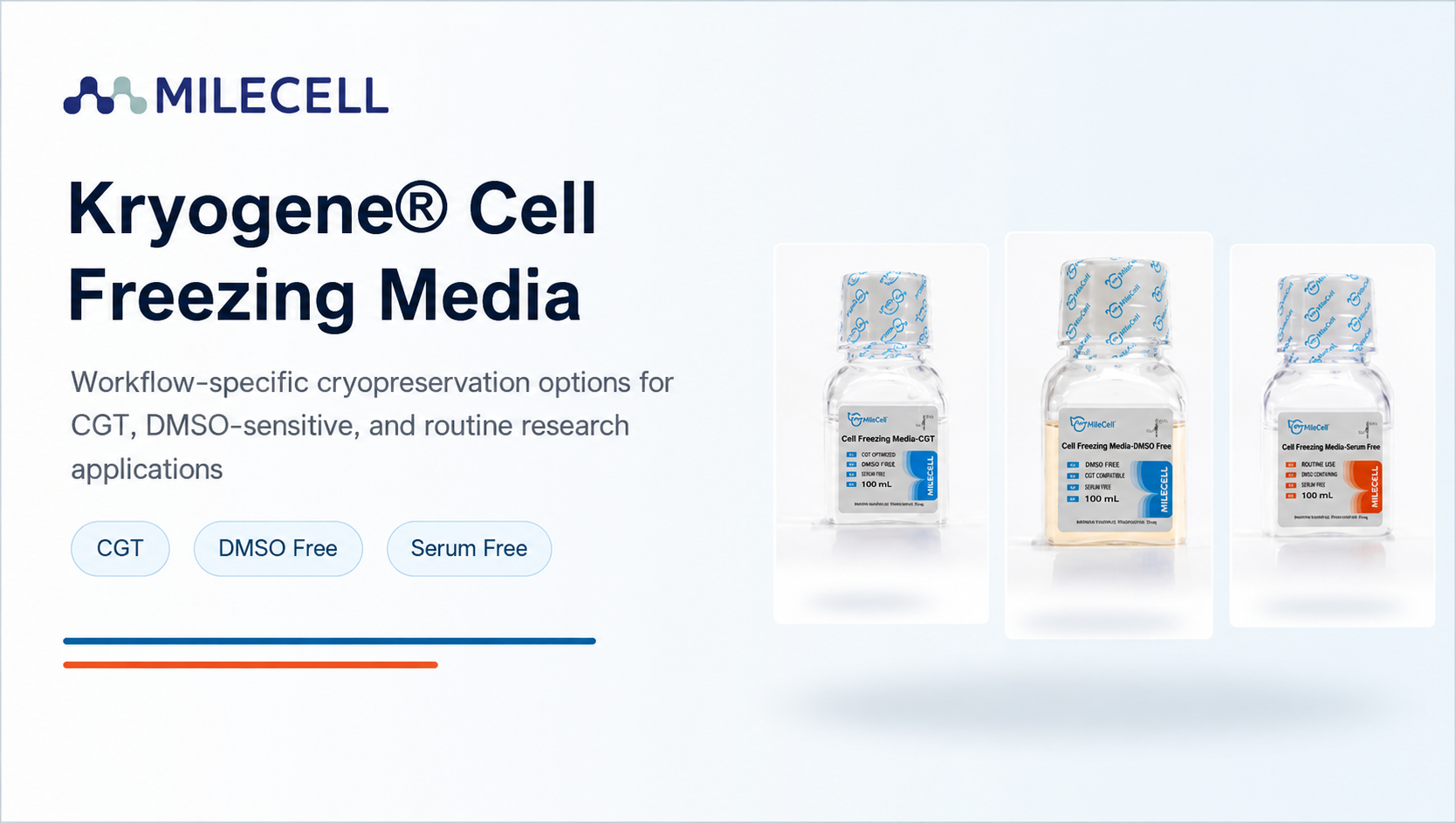 MileCell Releases Kryogene Cell Freezing Media Comparison to Support Workflow-Specific Cryopreservation Needs