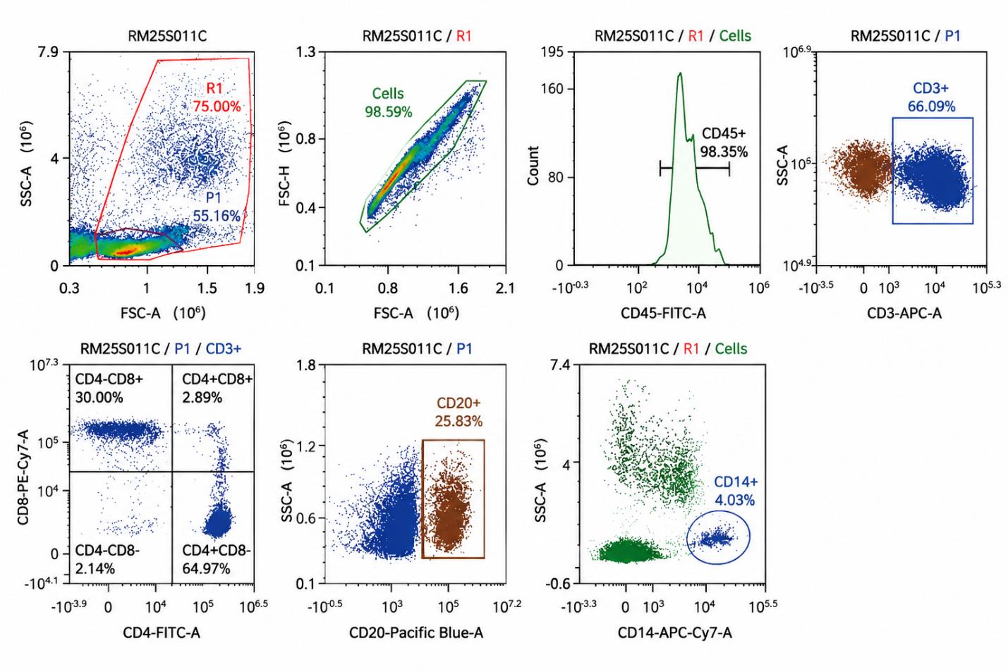 Flow cytometric characterization of cryopreserved Rhesus monkey PBMC subsets